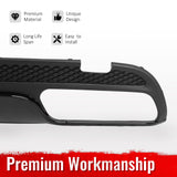 2015-2021 Benz C-Class W205 C63 Style Gloss Black Rear Diffuser PP + Silver Exhaust Tips
