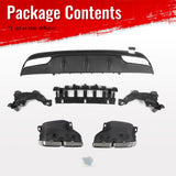 2015-2021 Benz C-Class W205 C63 Style Gloss Black Rear Diffuser PP + Silver Exhaust Tips