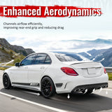 2015-2021 Benz C-Class W205 C63 Style Gloss Black Rear Diffuser PP + Silver Exhaust Tips