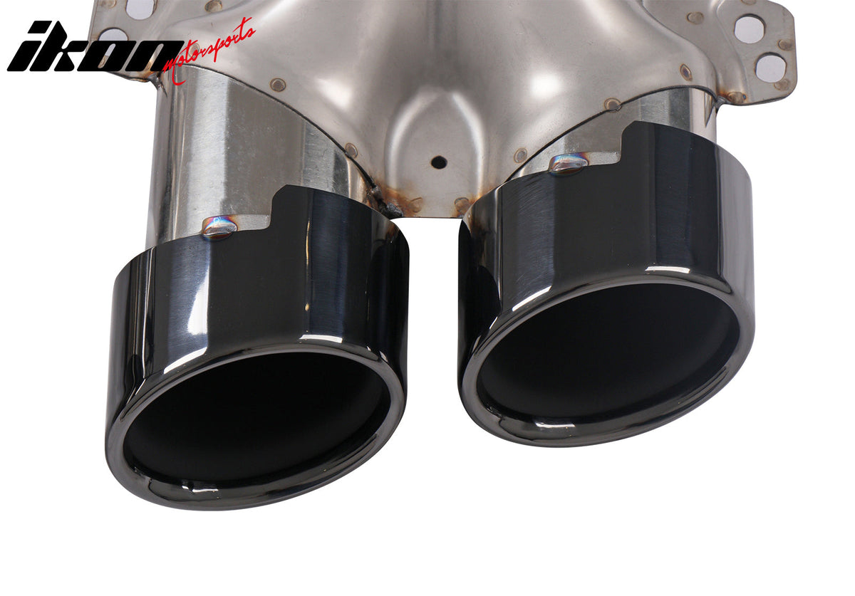 2015-2021 Benz C-Class W205 2019 Facelift C43 Style Gloss Black Rear Diffuser PP + Exhaust Tips