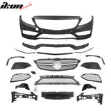 2015–2021 Benz C-Class W205 C63 Style PP Front Bumper Cover W/ Silver Grille ABS