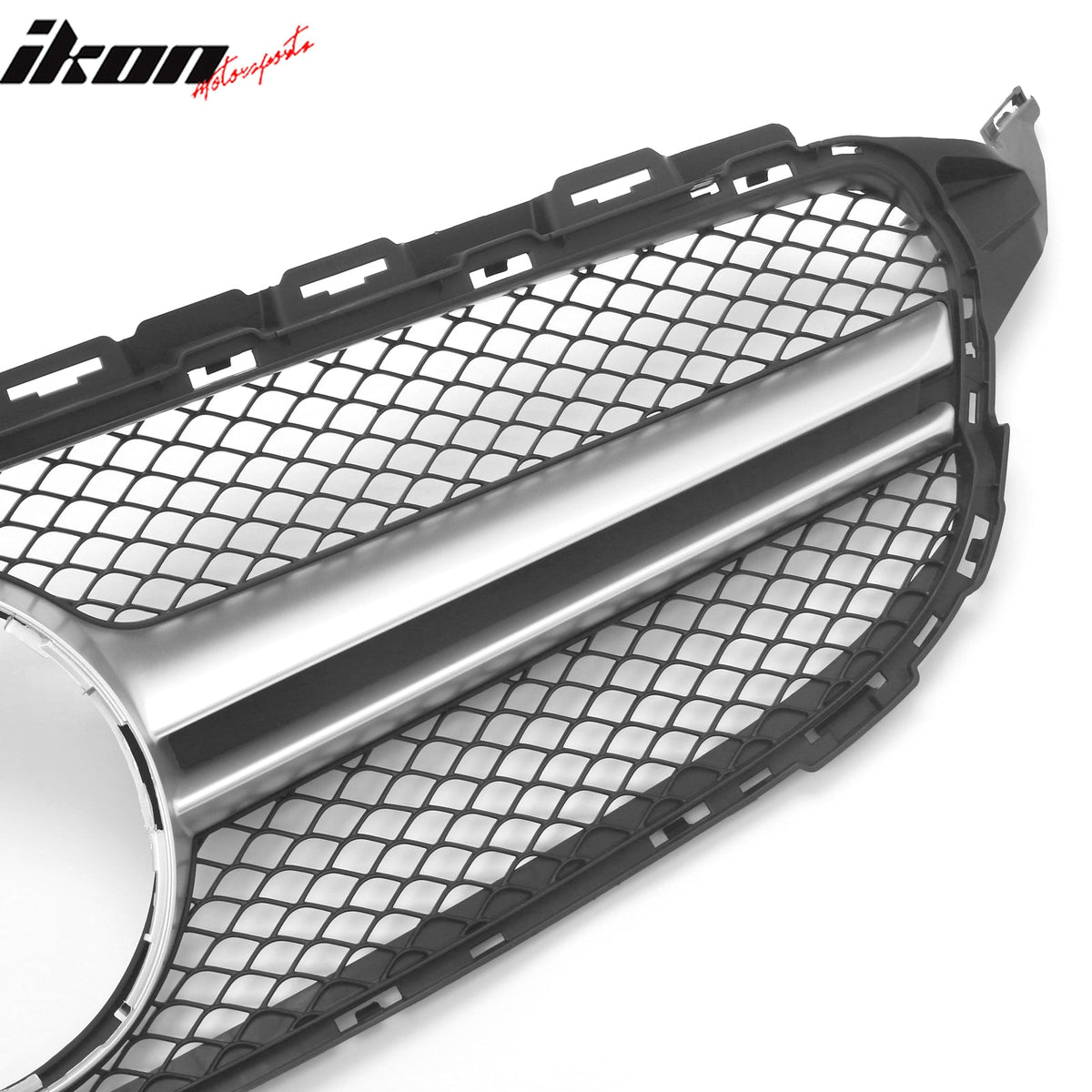 2015–2021 Benz C-Class W205 C63 Style PP Front Bumper Cover W/ Grille + Gloss Black Lip