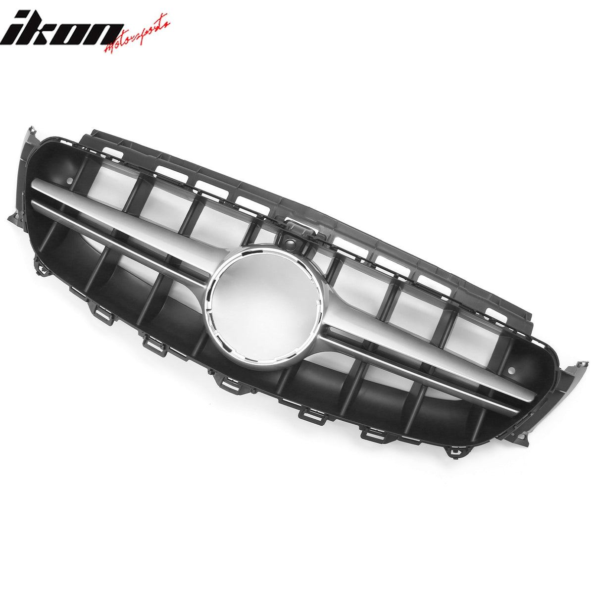 2017-2020 Mercedes-Benz E-Class W213 Front Bumper Cover Conversion Replacement W/Upper Grille W/Silver Trim E63 Style Unpainted Black PP ABS