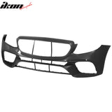 2017-2020 Mercedes-Benz E-Class W213 Front Bumper Cover Conversion Replacement W/Upper Grille W/Gloss Trim E63 Style Unpainted Black PP ABS