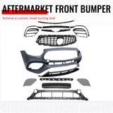 2021–2023 Benz E-Class W213 E63 Style PP Front Bumper Cover W/ Gloss Black Grille