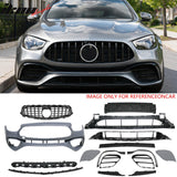 2021–2023 Benz E-Class W213 E63 Style PP Front Bumper Cover W/ Gloss Black Grille