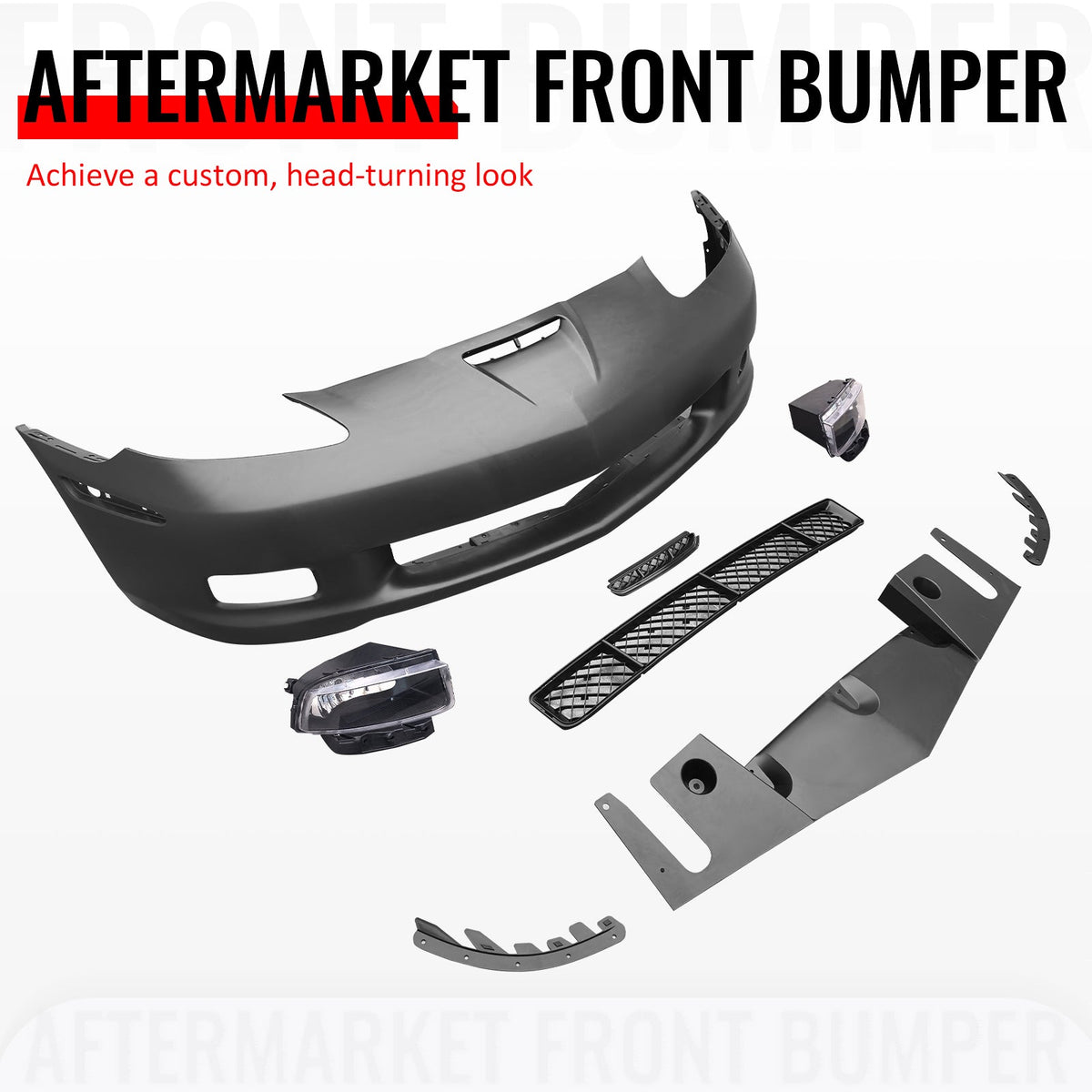 2005-2013 Chevrolet Corvette Base C6 Z06 Style PP Front Bumper Cover W/ Foglights