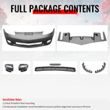 2005-2013 Chevrolet Corvette Base C6 Z06 Style PP Front Bumper Cover W/ Foglights