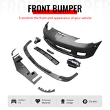 2005-2013 Corvette Base C6 Z06 Style PP Front Bumper Cover + Foglights + Carbon Fiber Print Front Lip