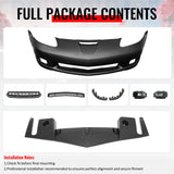 2006-2013 Chevrolet Corvette C6 Z06 Style PP Front Bumper Cover W/ Foglights