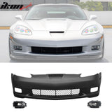 2006-2013 Chevrolet Corvette C6 Z06 Style PP Front Bumper Cover W/ Foglights