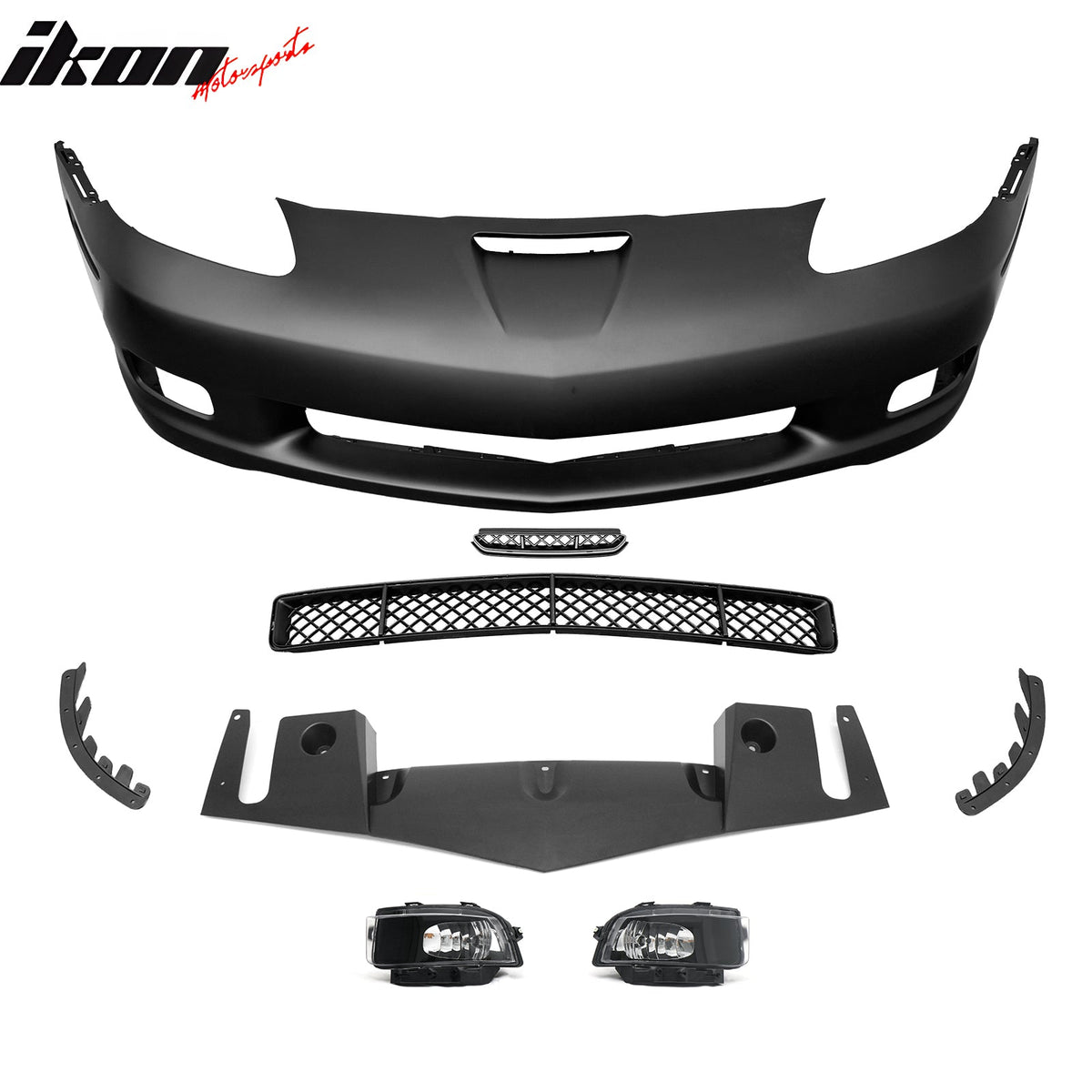 2006-2013 Chevrolet Corvette C6 Z06 Style PP Front Bumper Cover W/ Foglights