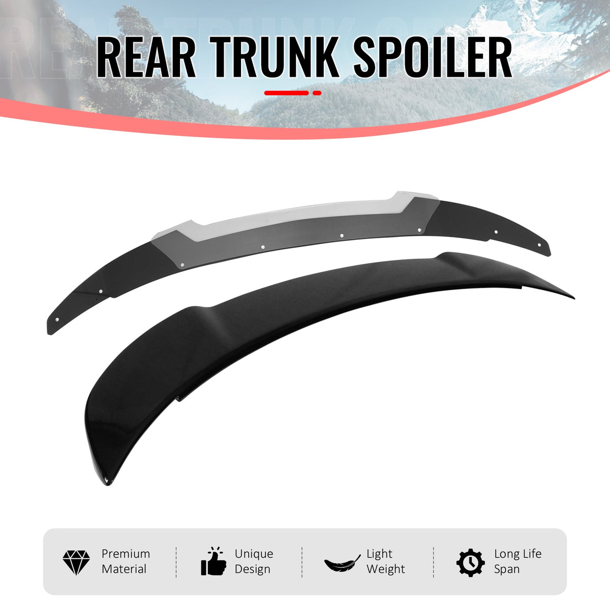 2011-2023 Dodge Charger SRT Gloss Balck Trunk Spoiler + Venom V2 Wickerbill Gurney Flap