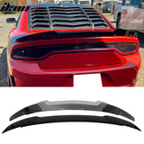 2011-2023 Dodge Charger SRT Gloss Balck Trunk Spoiler + Venom V2 Wickerbill Gurney Flap