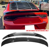 2011-2023 Dodge Charger SRT Carbon Fiber Print Trunk Spoiler + Venom V2 Wickerbill Gurney Flap