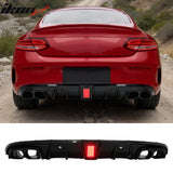 2017-2023 Benz C-Class Coupe Brabus BS Style Gloss Black Rear Diffuser PP + Exhaust Tips