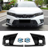 2022-2024 Honda Civic OE Style Fog Light Bezel w/ JDM Foglights Blue Len White LED Lamps