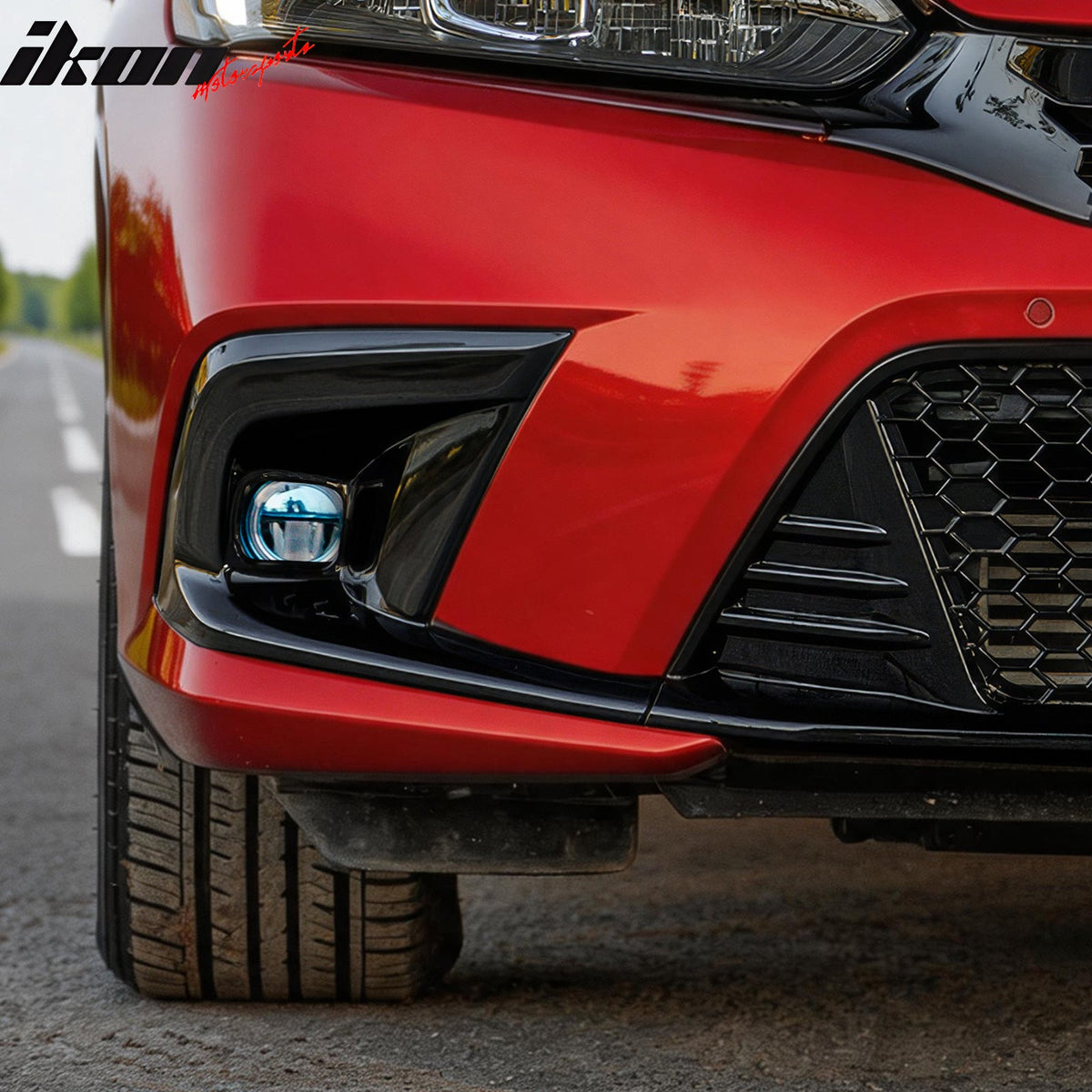 2022-2024 Honda Civic OE Style Fog Light Bezel w/ JDM Foglights Blue Len White LED Lamps