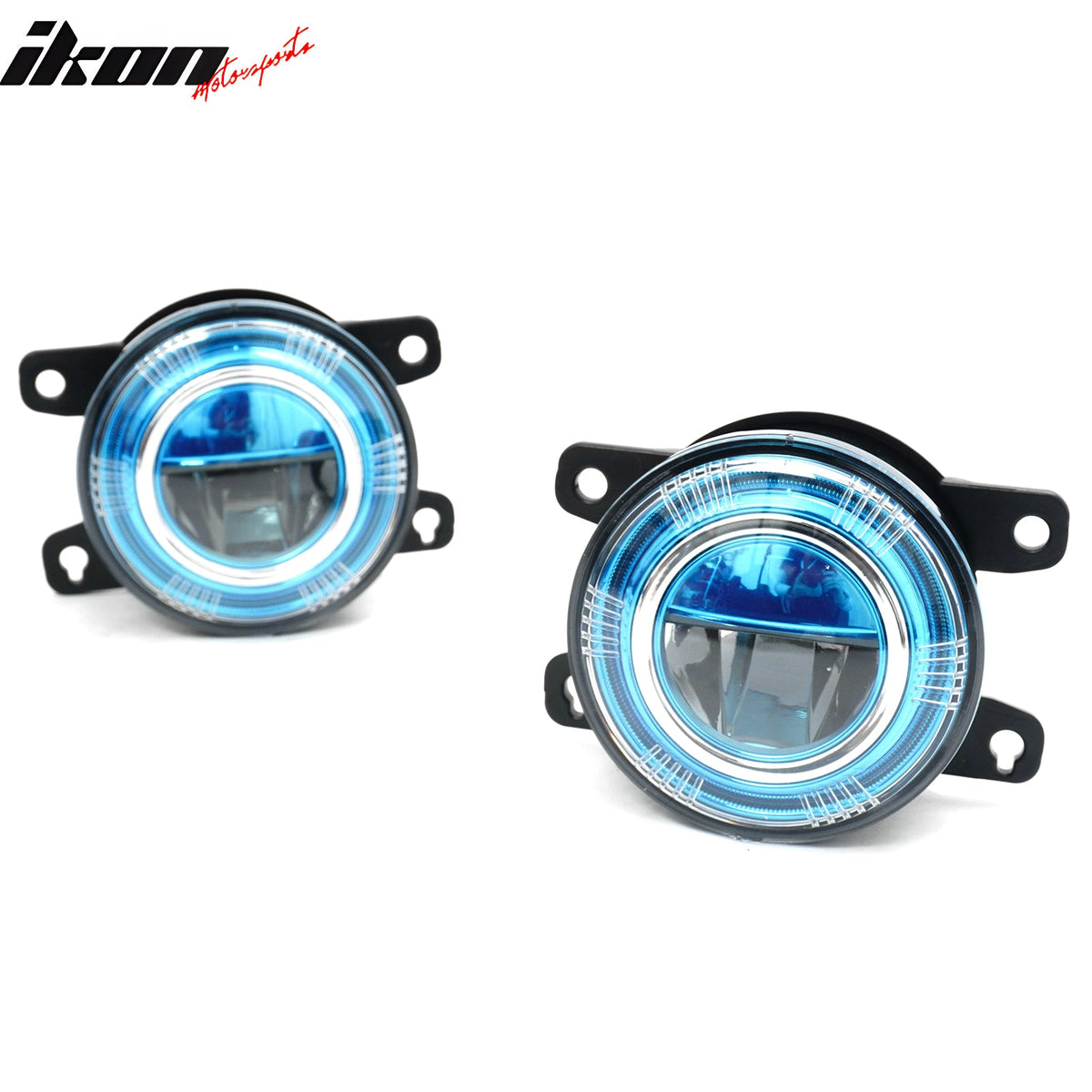 2022-2024 Honda Civic Round Holes Fog Light Bezel w/ JDM Foglights Blue Len White LED Lamps