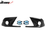 2022-2024 Honda Civic Round Holes Fog Light Bezel w/ JDM Foglights Blue Len White LED Lamps
