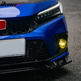 2022-2024 Honda Civic Round Holes Fog Light Bezel w/ JDM Foglights Yellow Len LED Lamps