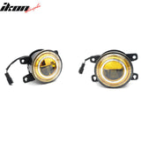 2022-2024 Honda Civic Round Holes Fog Light Bezel w/ JDM Foglights Yellow Len LED Lamps