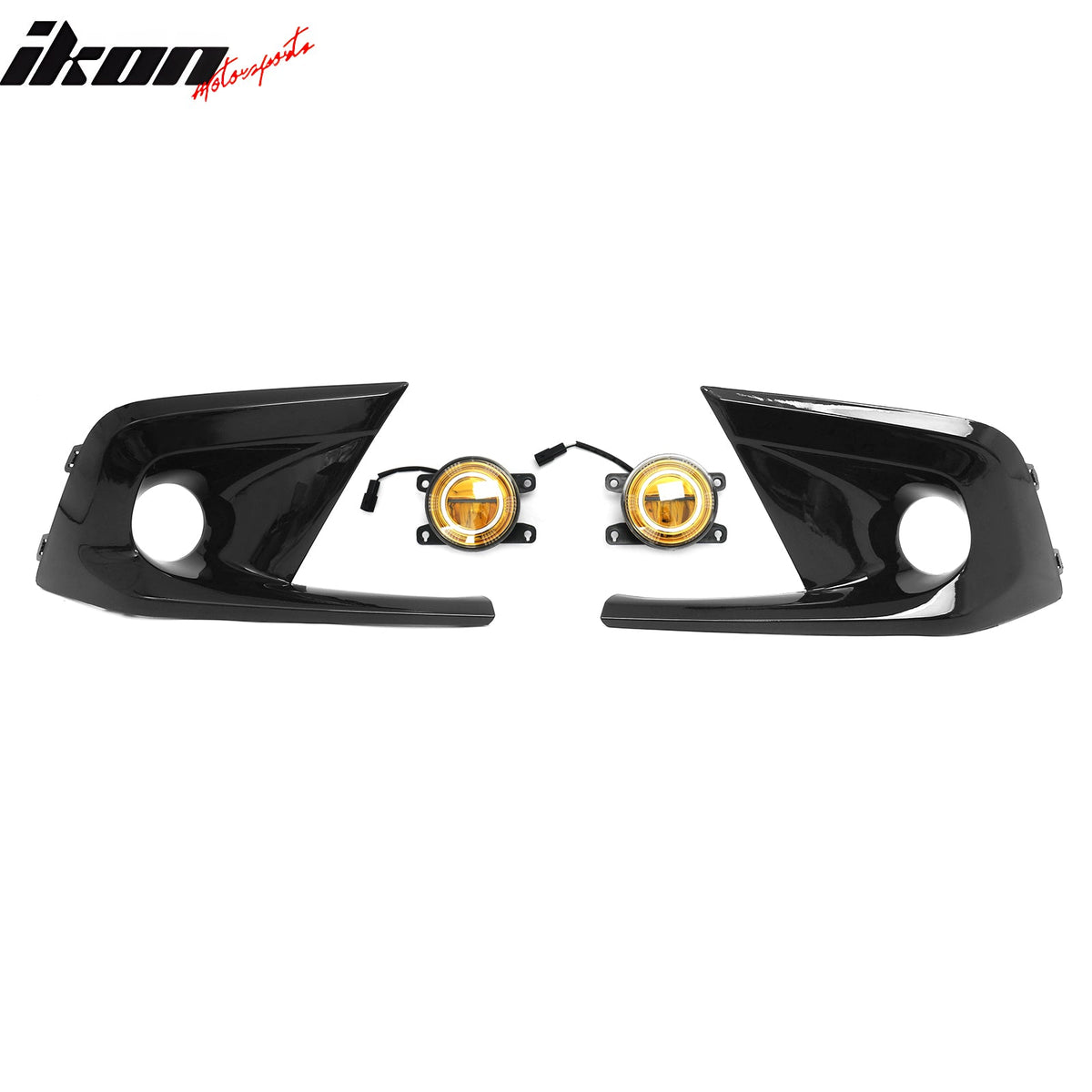 2022-2024 Honda Civic Round Holes Fog Light Bezel w/ JDM Foglights Yellow Len LED Lamps