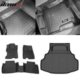 2008-2012 Honda Accord Sedan 4-Door 3D TPE All Weather Heavy Duty Waterproof Anti-Slip Interior Cargo Liner Carpets Floor Mats + Rear Trunk Mat 4PCS