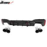 2017-2020 BMW 5 Series G30 M Sport IKON Style PP Rear Bumper Diffuser CF Look Fin w/ LED & Quad Exhaust