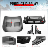 2015-2017 Ford Mustang GTD Style Front Bumper Cover Kit PP + Aluminum Fenders + Hood
