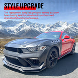 2015-2017 Ford Mustang GTD Style Front Bumper Cover Kit PP + Aluminum Fenders + Hood