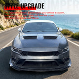 2018-2023 Ford Mustang GTD Style Front Bumper Conversion Kit PP + ABS Grilles + Front Lip