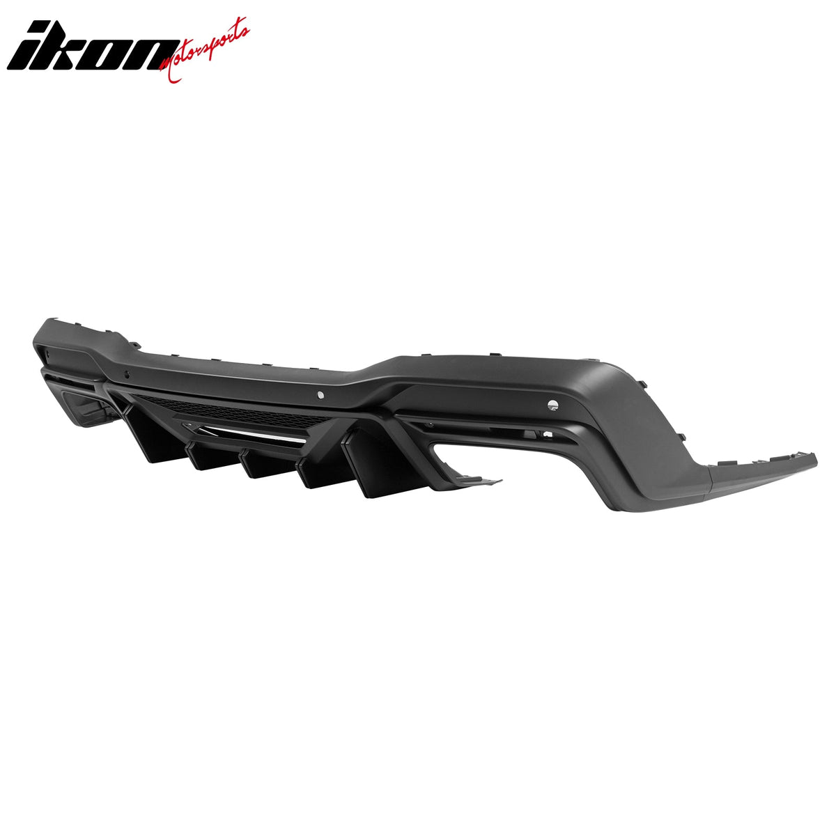 2015-2023 Ford Mustang Rear Bumper + Matte Black Speed Diffuser + GT-V Brake Light + Reflector