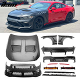 2015-2017 Ford Mustang GTD Rear Front Bumpers + Diffuser + Fenders + Hood + Side Skirts