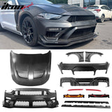 2018-2023 Ford Mustang GTD Style Rear Front Bumpers + Aluminum Fenders + Hood + Side Skirts
