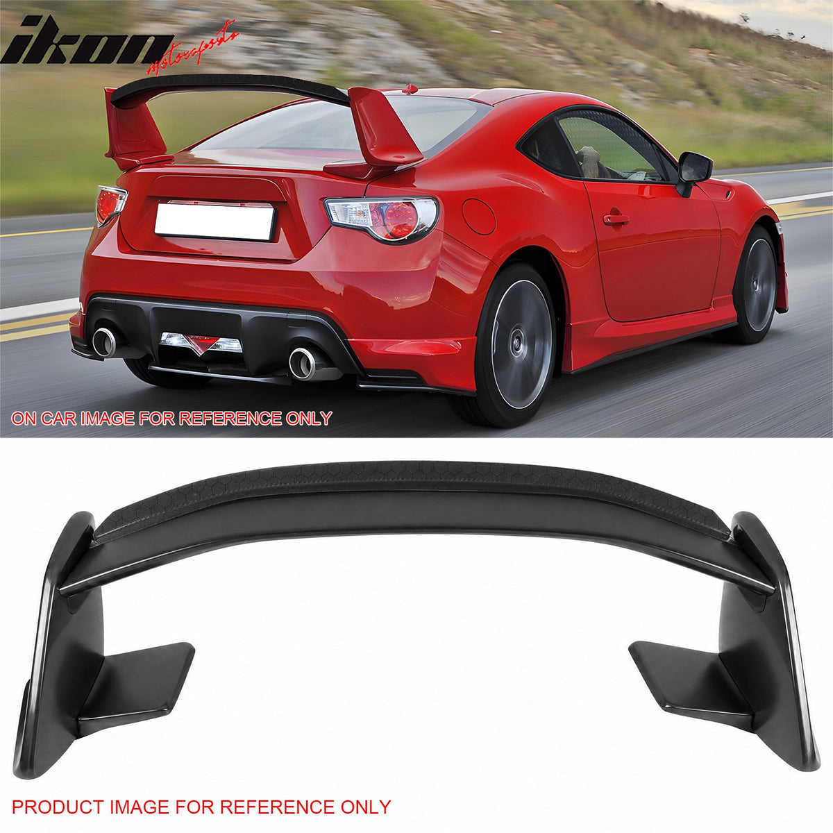 2013-2016 Scion FR-S/2013-2020 Subaru BRZ/2017-2020 Toyota 86 Painted #61K Gray Trunk Spoiler + Honeycomb Carbon Fiber Gurney Flap Added on NRS Style