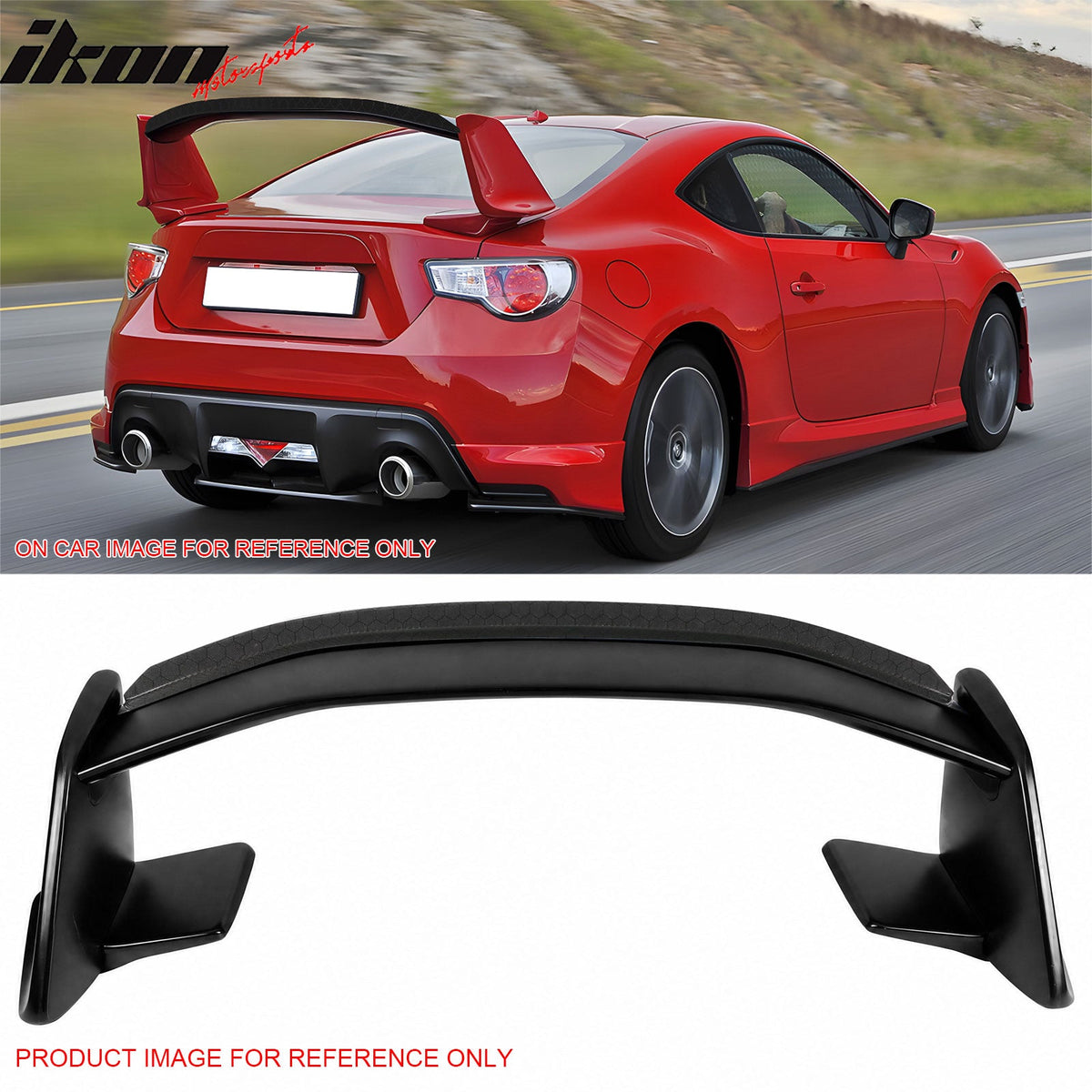 2013-2016 Scion FR-S/2013-2020 Subaru BRZ/2017-2020 Toyota 86 Painted #D4S Black Trunk Spoiler + Honeycomb Carbon Fiber Gurney Flap Added on NRS Style