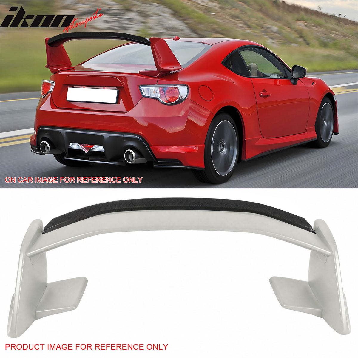 2013-2016 Scion FR-S/2013-2020 Subaru BRZ/2017-2020 Toyota 86 Painted #K1X White Trunk Spoiler + Honeycomb Carbon Fiber Gurney Flap Added on NRS Style