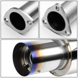 97-01 Honda Prelude Single Burnt Tip Catback Exhaust Stainless Steel