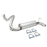 2007-2011 Jeep Wrangler Single Tip Catback Exhaust System Stainless Steel
