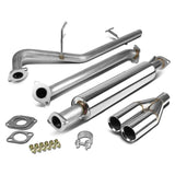 2006-2011 Kia Rio Dual Rolled Tip Catback Exhaust Stainless Steel