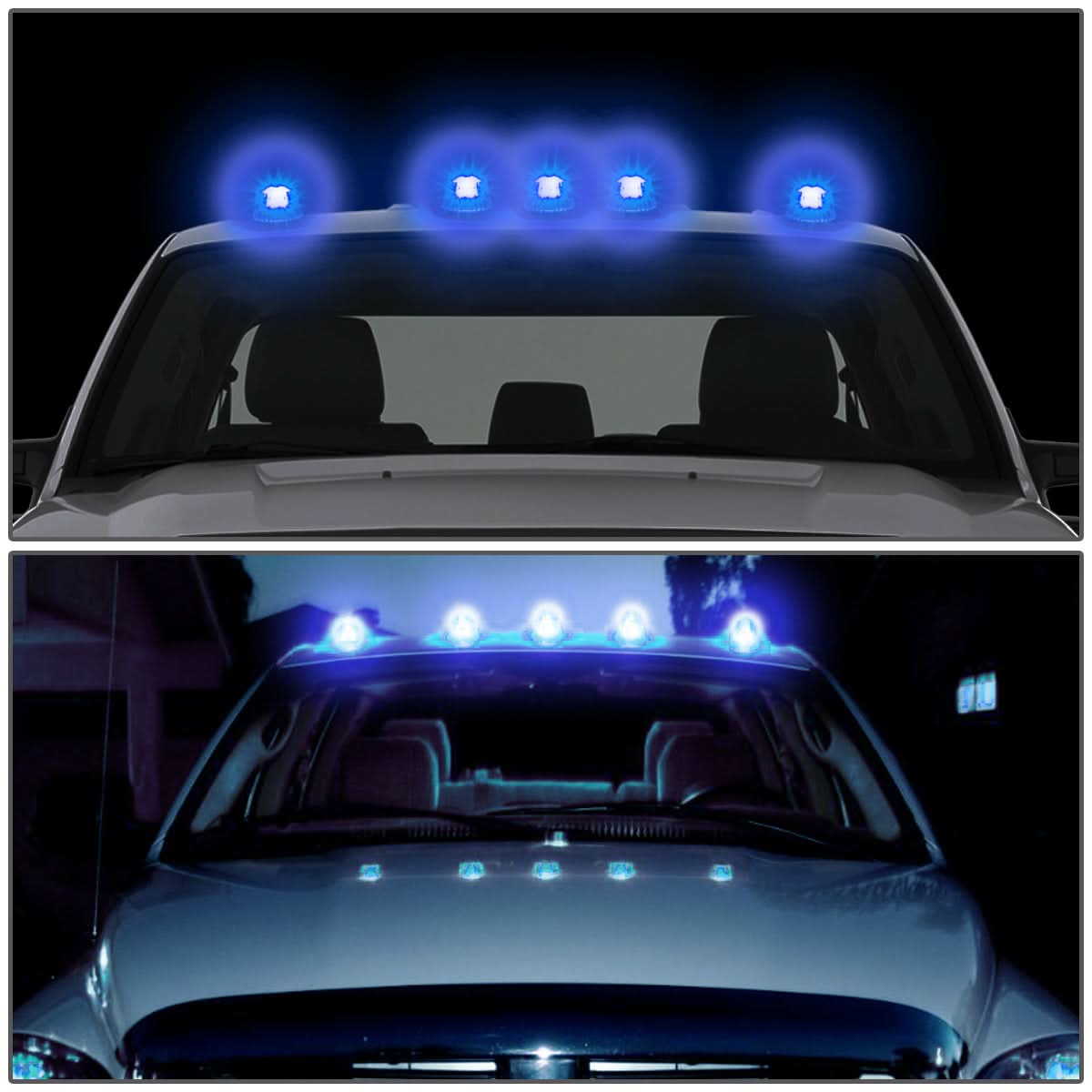 80-96 Ford Super Duty Black Housing Blue LED Cab Light