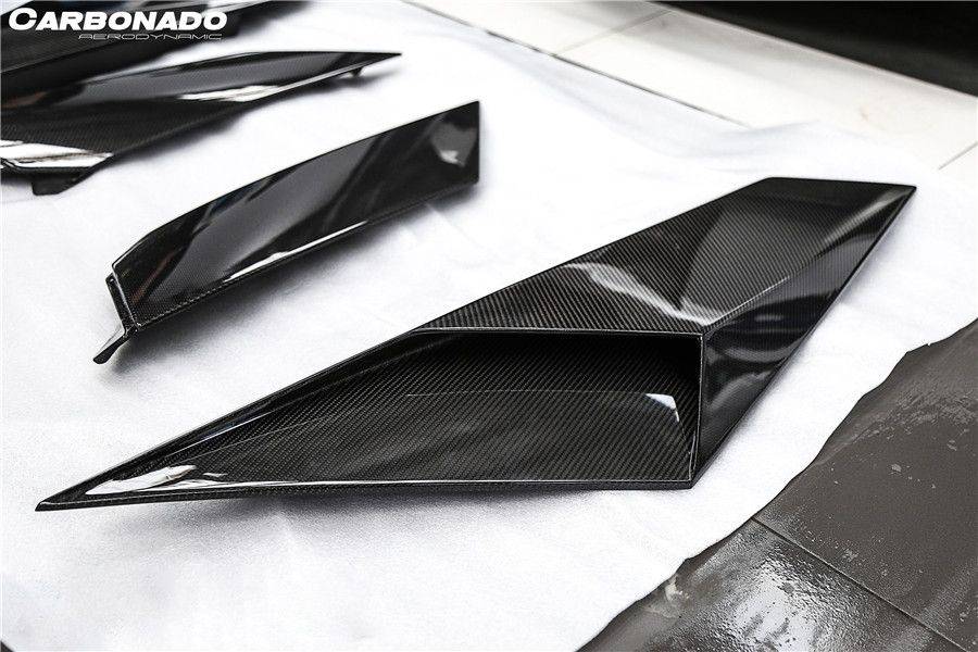 2011-2016 Lamborghini Aventador Style Carbon Fiber Rear Side Scoops Carbonado (DM) Fits: LP700, LP720 Coupe and Roadster