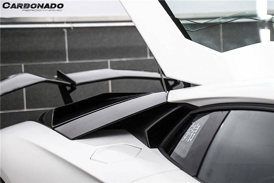 2011-2016 Lamborghini Aventador Style Carbon Fiber Rear Side Scoops Carbonado (DM) Fits: LP700, LP720 Coupe and Roadster