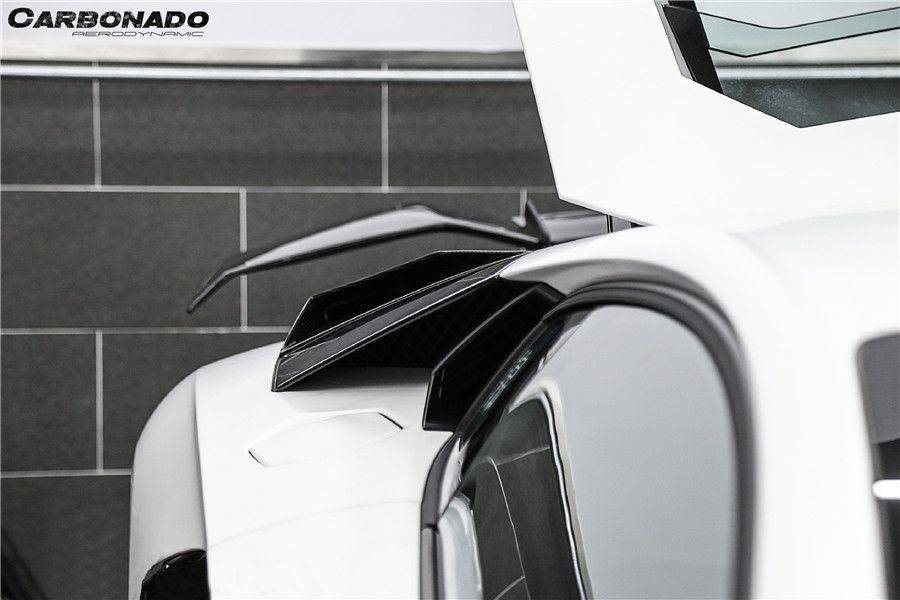2011-2016 Lamborghini Aventador Style Carbon Fiber Rear Side Scoops Carbonado (DM) Fits: LP700, LP720 Coupe and Roadster