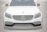 2015-2021 Mercedes Benz W205 C63 S AMG Sedan Coupe Carbon Fiber Front Bumper Accessory Set (4pcs)