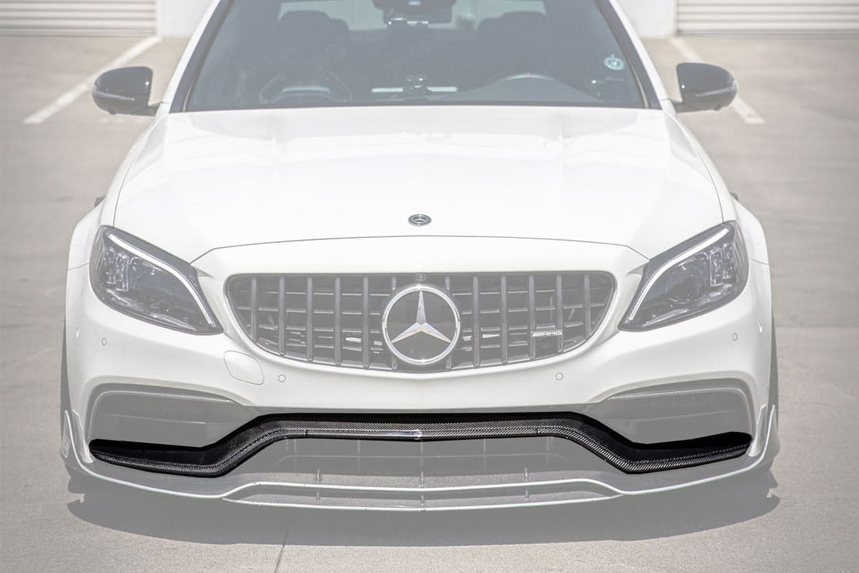 2015-2023 Mercedes Benz W205 C63 S AMG Carbon Fiber Front Bumper Trim Set (4pcs)