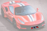 2018-2020 Ferrari 488 Pista Carbon Fiber Front Bumper Low Center Chin Splitter