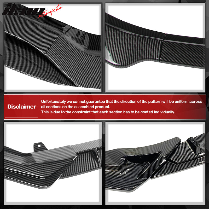 2012-2019 BMW F30 F31 3 Series MP Style Carbon Fiber Print Front Bumper Lip ABS