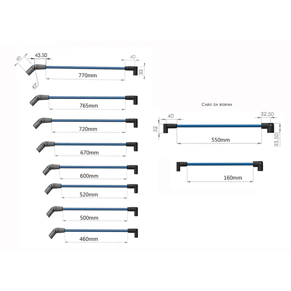 SBF 9.0mm HEI spark plug wire set